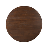 Ronde Eettafel - Volledig Bruin Mangohout - 130 cm - Conische Houten Poot