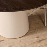 Ronde Eettafel - Bruin Mangohout - 150 cm - Zandkleurige Conische Poot