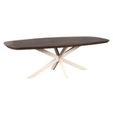 Deens Ovale Eettafel - Bruin Mangohout - 200 cm - Zandkleurige Metalen Spiderpoot