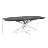 Deens Ovale Eettafel - Bruin Mangohout - 280 cm - Zwarte Metalen Spiderpoot