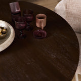Ronde Eettafel - Bruin Mangohout - Ø 130 cm - Zandkleurige Metalen Spiderpoot