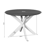 Ronde Eettafel - Bruin Mangohout - Ø 130 cm - Zandkleurige Metalen Spiderpoot