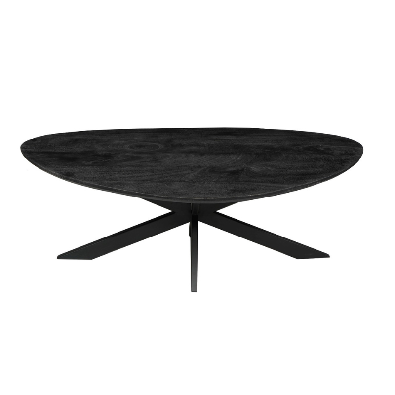 Salontafel - Druppel-vorm - Zwart - Mangohout - 130 cm