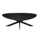 Salontafel - Druppel-vorm - Zwart - Mangohout - 130 cm