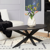 Salontafel - Druppel-vorm - Zwart - Mangohout - 130 cm