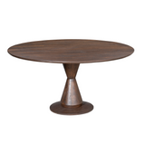 Ronde Eettafel - Bruin Mangohout - 130 cm - Design Zandloperpoot