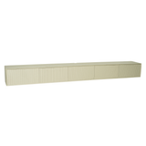Zwevend TV-meubel Zand Mangohout - 120 cm - Verticaal Lattenpatroon en Push-to-Open