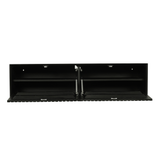 Zwevend TV-meubel Zand Mangohout - 120 cm - Verticaal Lattenpatroon en Push-to-Open
