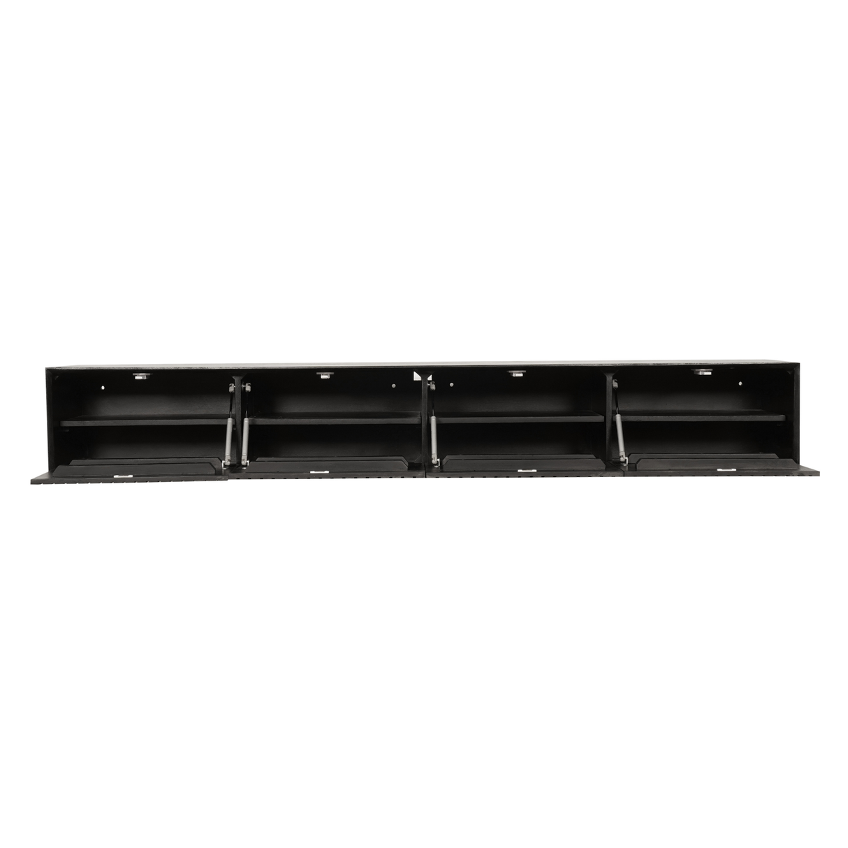 Zwevend TV-meubel Zand Mangohout - 120 cm - Verticaal Lattenpatroon en Push-to-Open