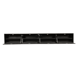 Zwevend Tv-meubel Zwart Mangohout - 200 cm - Lattenpatroon