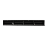 Zwevend Tv-meubel Zwart Mangohout - 240 cm - Lattenpatroon