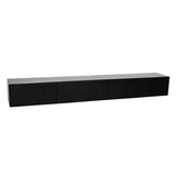 Zwevend TV-meubel Zand Mangohout - 120 cm - Verticaal Lattenpatroon en Push-to-Open