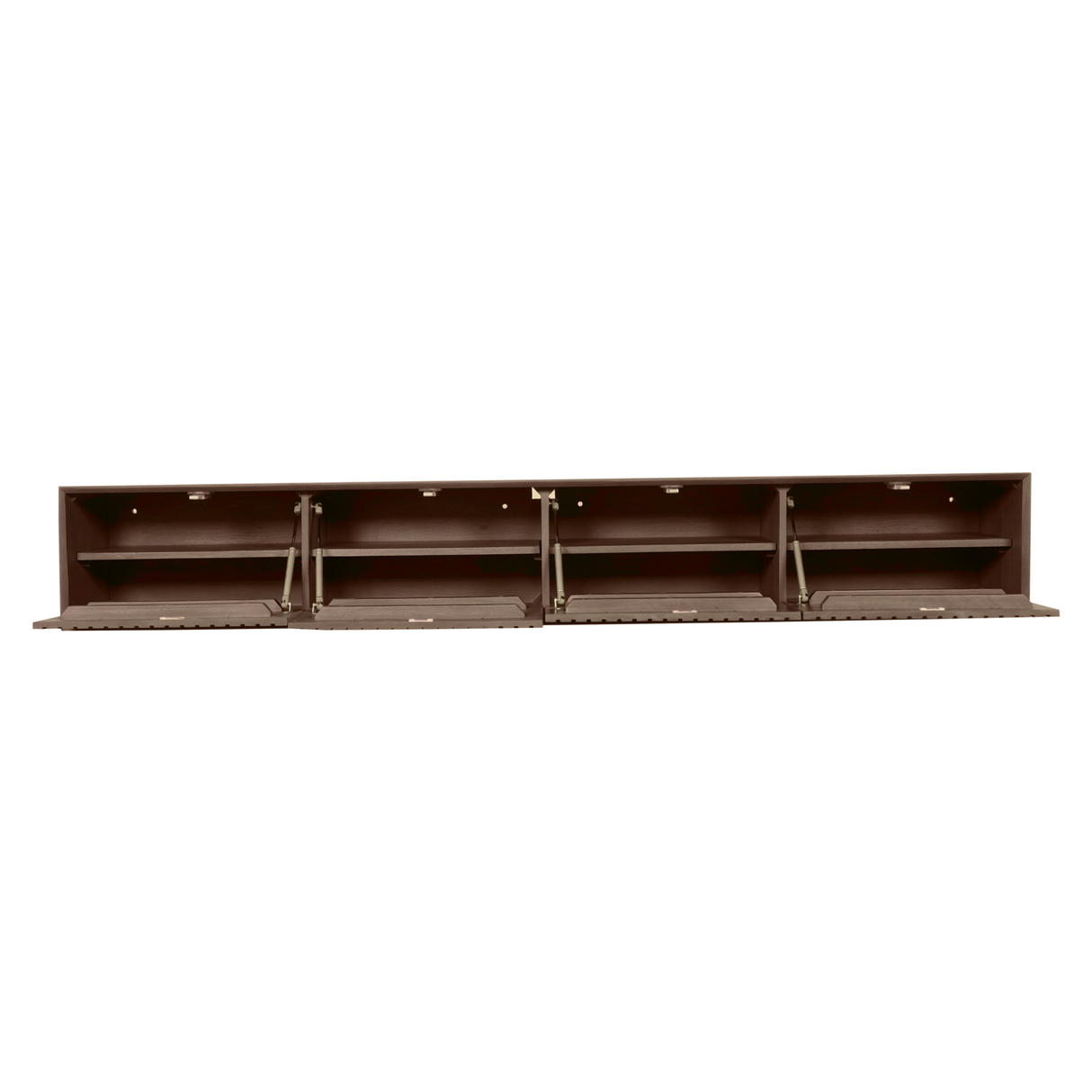 Zwevend TV-meubel Zand Mangohout - 120 cm - Verticaal Lattenpatroon en Push-to-Open