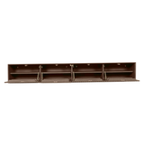Zwevend TV-meubel Zand Mangohout - 120 cm - Verticaal Lattenpatroon en Push-to-Open