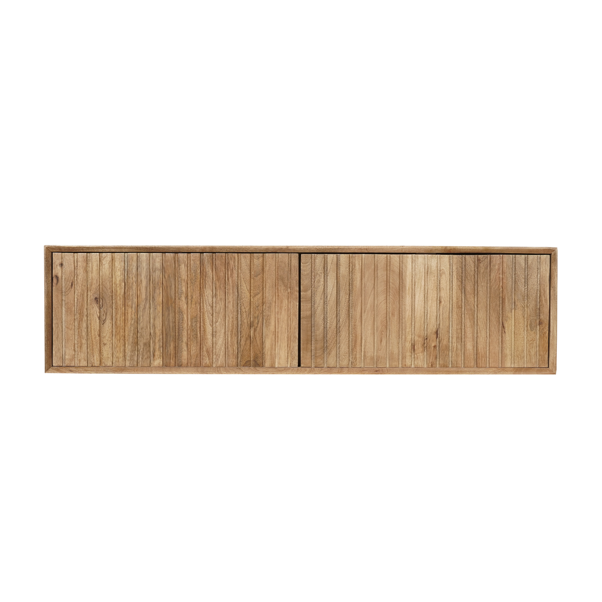 Zwevend Tv-meubel Walnoot Mangohout - 120 cm - Lattenpatroon