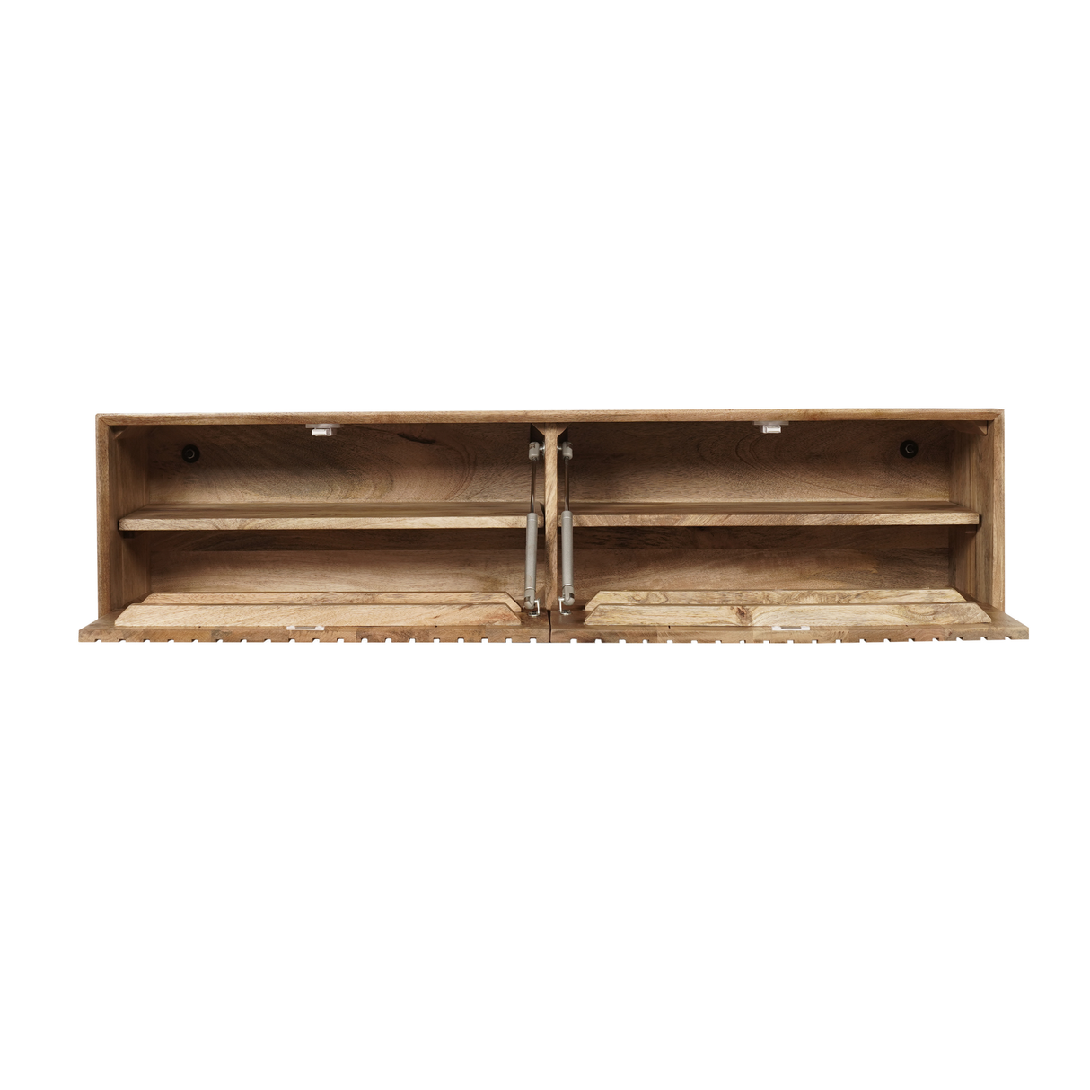 Zwevend Tv-meubel Walnoot Mangohout - 120 cm - Lattenpatroon