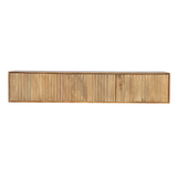 Zwevend Tv-meubel Naturel Mangohout - 160 cm - Lattenpatroon