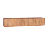 Zwevend Tv-meubel Naturel Mangohout - 160 cm - Lattenpatroon