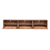 Zwevend Tv-meubel Naturel Mangohout - 160 cm - Lattenpatroon