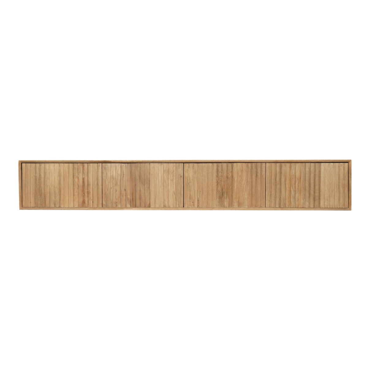 Zwevend Tv-meubel Naturel Mangohout - 240 cm - Lattenpatroon