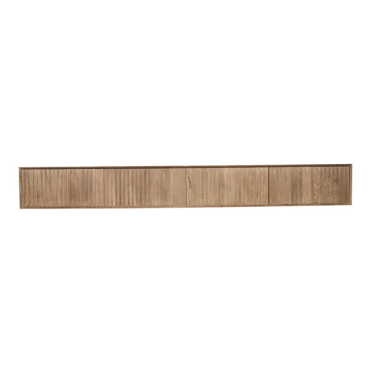 Zwevend Tv-meubel Naturel Mangohout - 280 cm - Lattenpatroon