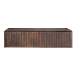 Zwevend TV-meubel - Bruin Mangohout - 120 cm - Lattenstructuur
