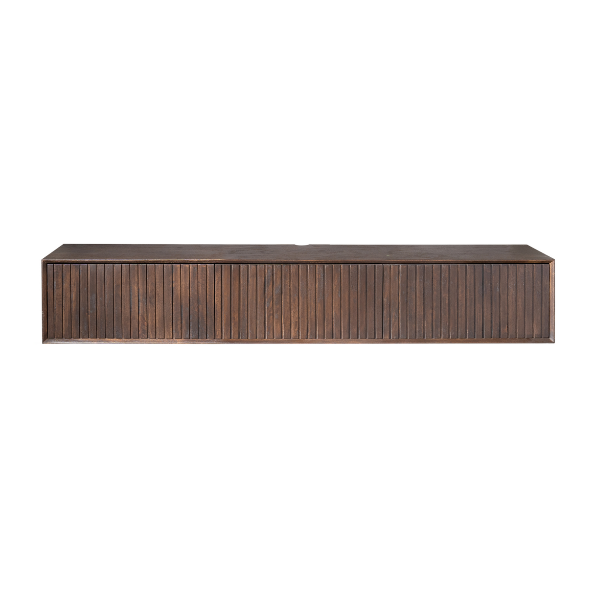 Zwevend TV-meubel - Bruin Mangohout - 160 cm - Lattenstructuur