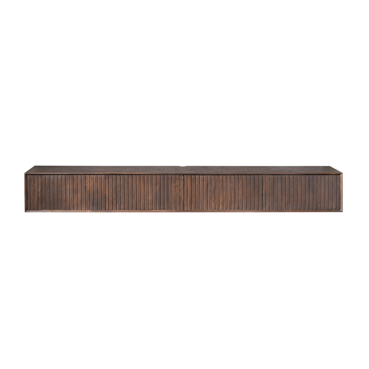 Zwevend TV-meubel - Bruin Mangohout - 200 cm - Lattenstructuur