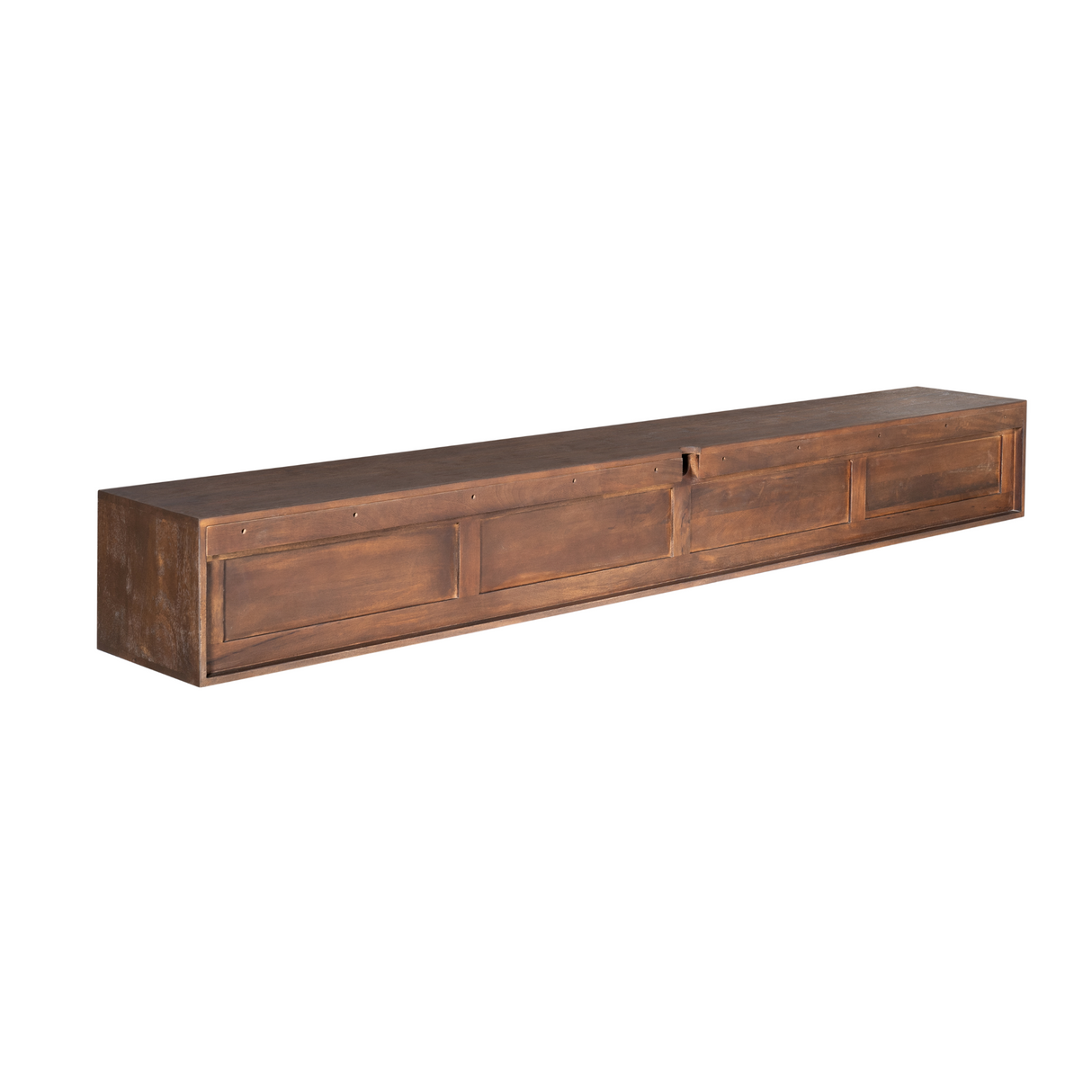 Zwevend TV-meubel - Bruin Mangohout - 200 cm - Lattenstructuur