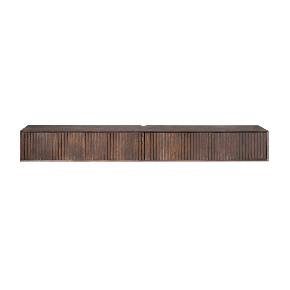 Zwevend TV-meubel - Bruin Mangohout - 240 cm - Lattenstructuur