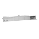 Zwevend TV-meubel - Bruin Mangohout - 280 cm - Lattenstructuur