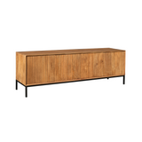 Tv-meubel - Naturel Mangohout - 165 cm - Verticaal Lattenpatroon