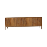 Tv-meubel - Naturel Mangohout - 165 cm - Verticaal Lattenpatroon