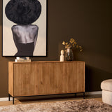 Dressoir - Naturel Mangohout - 165 cm - Verticaal Lattenpatroon