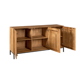Dressoir - Naturel Mangohout - 165 cm - Verticaal Lattenpatroon
