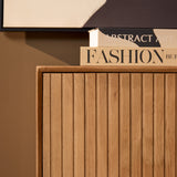 Dressoir - Naturel Mangohout - 165 cm - Verticaal Lattenpatroon