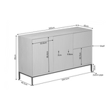 Dressoir - Naturel Mangohout - 165 cm - Verticaal Lattenpatroon
