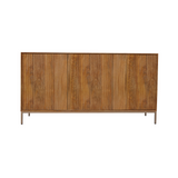Tv-meubel - Naturel Mangohout - 165 cm - Verticaal Lattenpatroon