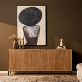 Dressoir - Naturel Mangohout - 210 cm - Verticaal Lattenpatroon
