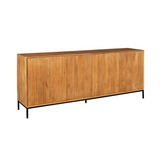 Dressoir - Naturel Mangohout - 210 cm - Verticaal Lattenpatroon