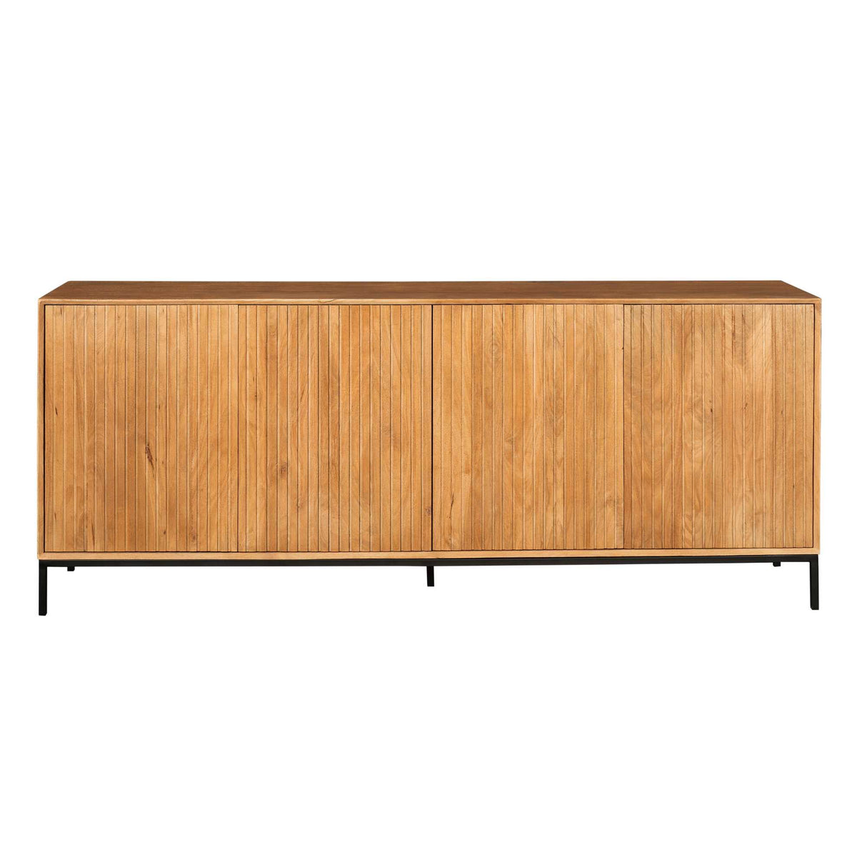 Dressoir - Naturel Mangohout - 210 cm - Verticaal Lattenpatroon