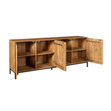 Dressoir - Naturel Mangohout - 210 cm - Verticaal Lattenpatroon