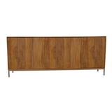 Tv-meubel - Naturel Mangohout - 165 cm - Verticaal Lattenpatroon