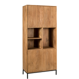 Vakkenkast - Naturel Mangohout - 90 cm - Verticaal Lattenpatroon