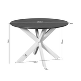 Ronde Eettafel - Naturel Mangohout - 110 cm - Zwarte Matrixpoot
