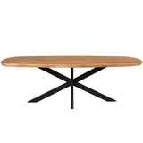 Deens Ovale Eettafel - Naturel Mangohout - 280 cm - Zwarte Matrixpoot