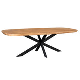 Deens Ovale Eettafel - Naturel Mangohout - 280 cm - Zwarte Matrixpoot