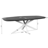 Deens Ovale Eettafel - Naturel Mangohout - 280 cm - Zwarte Matrixpoot