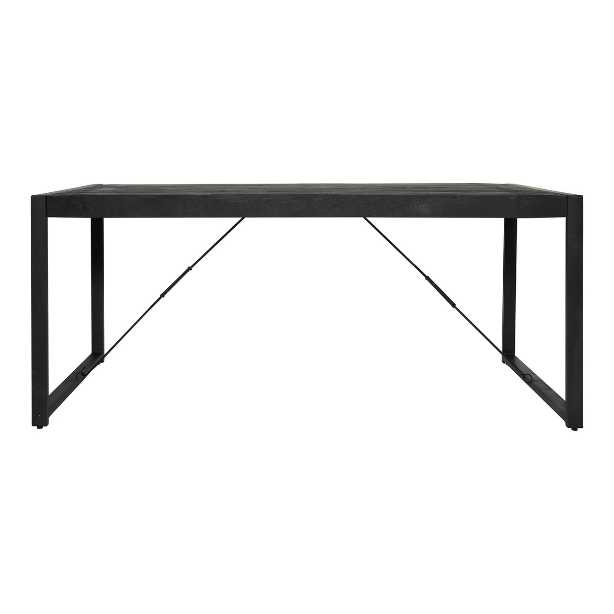 Eettafel - Zwart - Mangohout - Metaal - 200 cm - Rechthoek