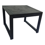 Bijzettafel - Zwart - Mangohout - Metaal - 60 cm - Vierkant